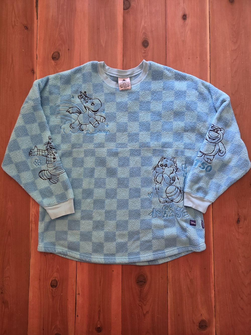 Disney Parks Spirit Jersey Fleece Pullover - Size XXL - Blue Checkered